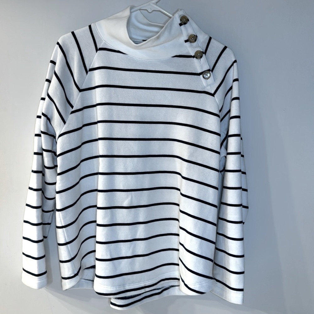 Jcrew factory sweatshirt navy and white